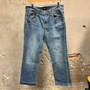 Rock & Republic Light Wash Straight Leg Embroidered Y2K Pocket Jeans 34x32 90s